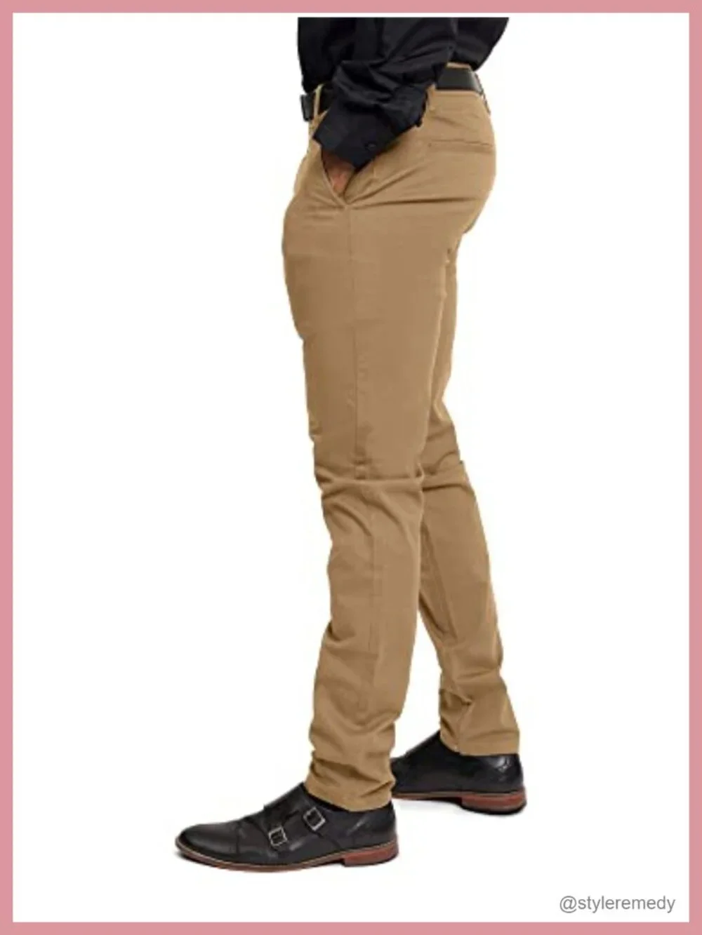 Men's Slim Fit Stretch Chino Pants Casual Tapered Leg Four Pocket
